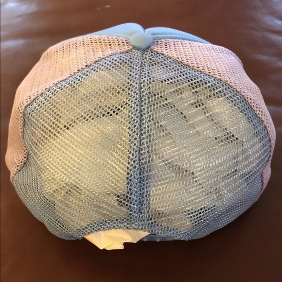 NBC Sports Embroidered peacock Logo Vintage SnapBack Trucker Hat Cap Blue/Gray - Picture 6 of 12